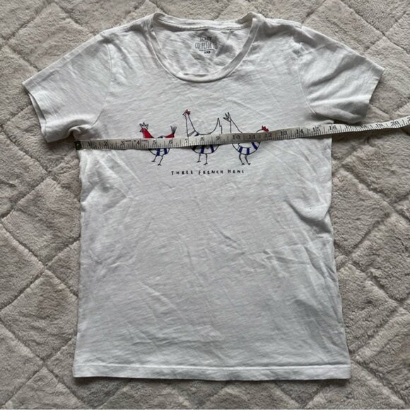 J. Crew | White Three French Hens Collector Tee Shirt | Size Extra Extra Small - Picture 10 of 11